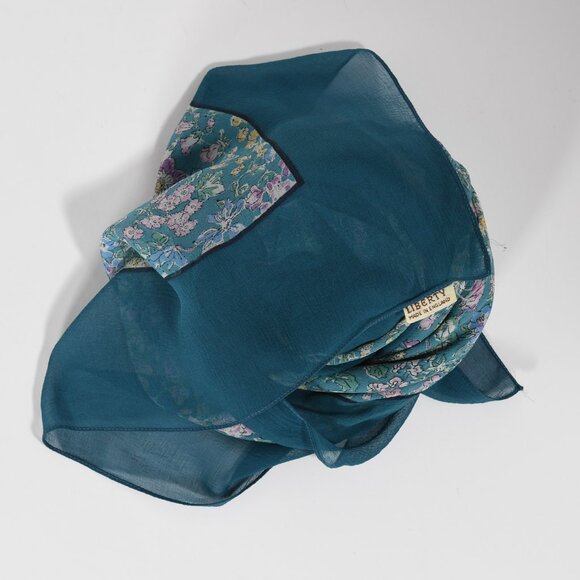 Vintage Liberty London Floral Scarf with Sheer Floral Design - Picture 5 of 5